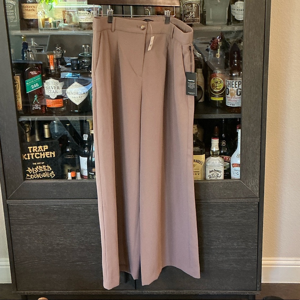 LOFT Beige Wide-Leg Pants